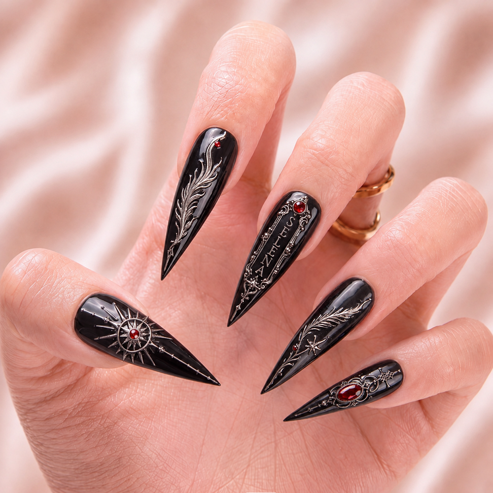 Crimson Covenant - Personalized Press-On Nails