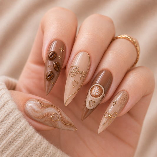 Coffee Date Besties – Personalized Press-On Nails alternate image