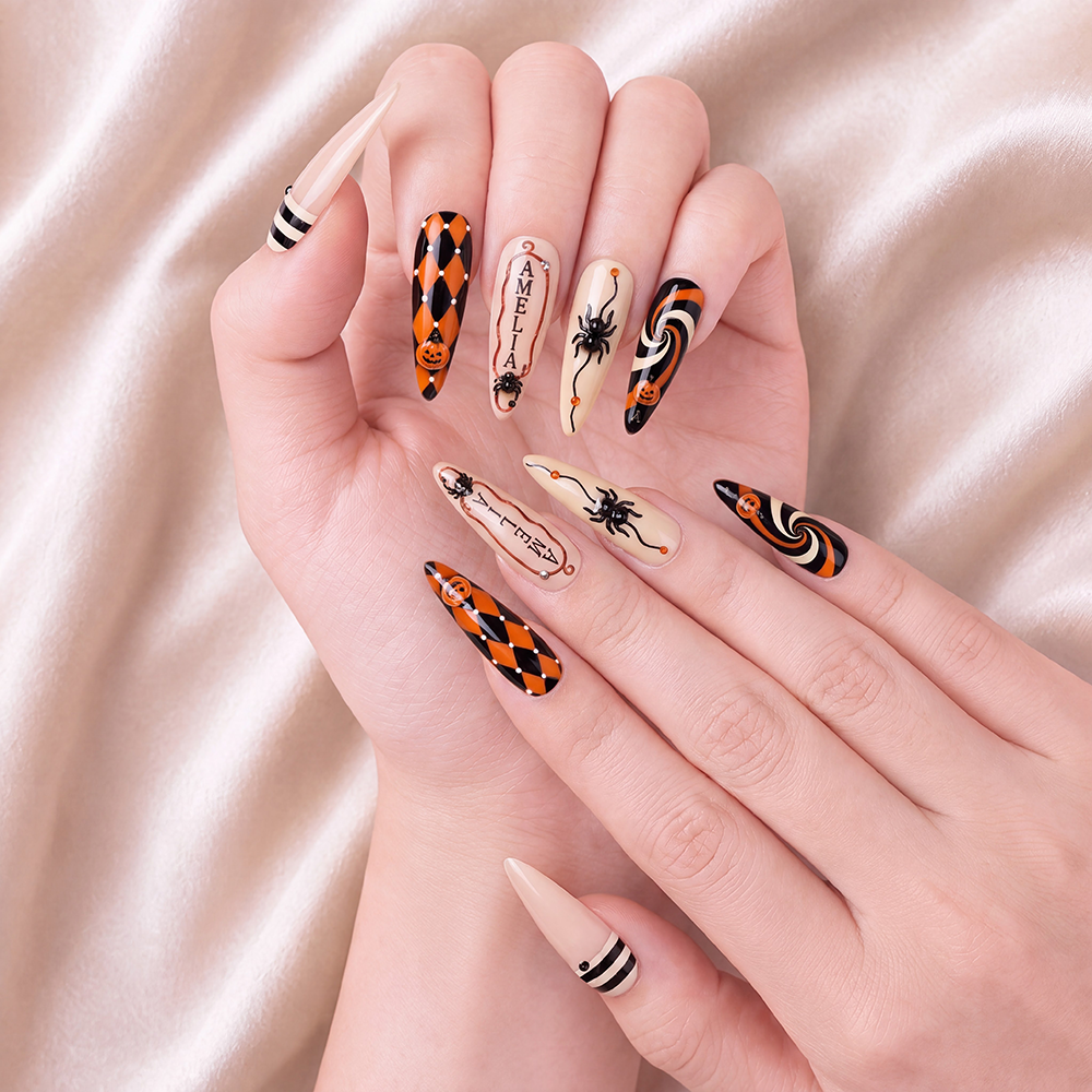 Harlequin After Dark - Personalized Press-On Nails