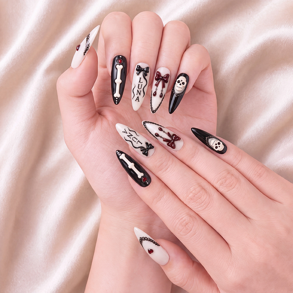 The Mourning Rose - Personalized Press-On Nails
