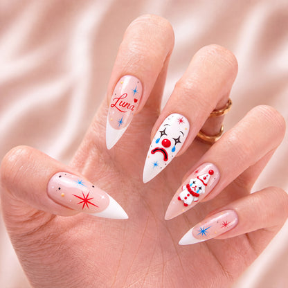 Sad Clown Sparkle – Personalized Press-On Nails
