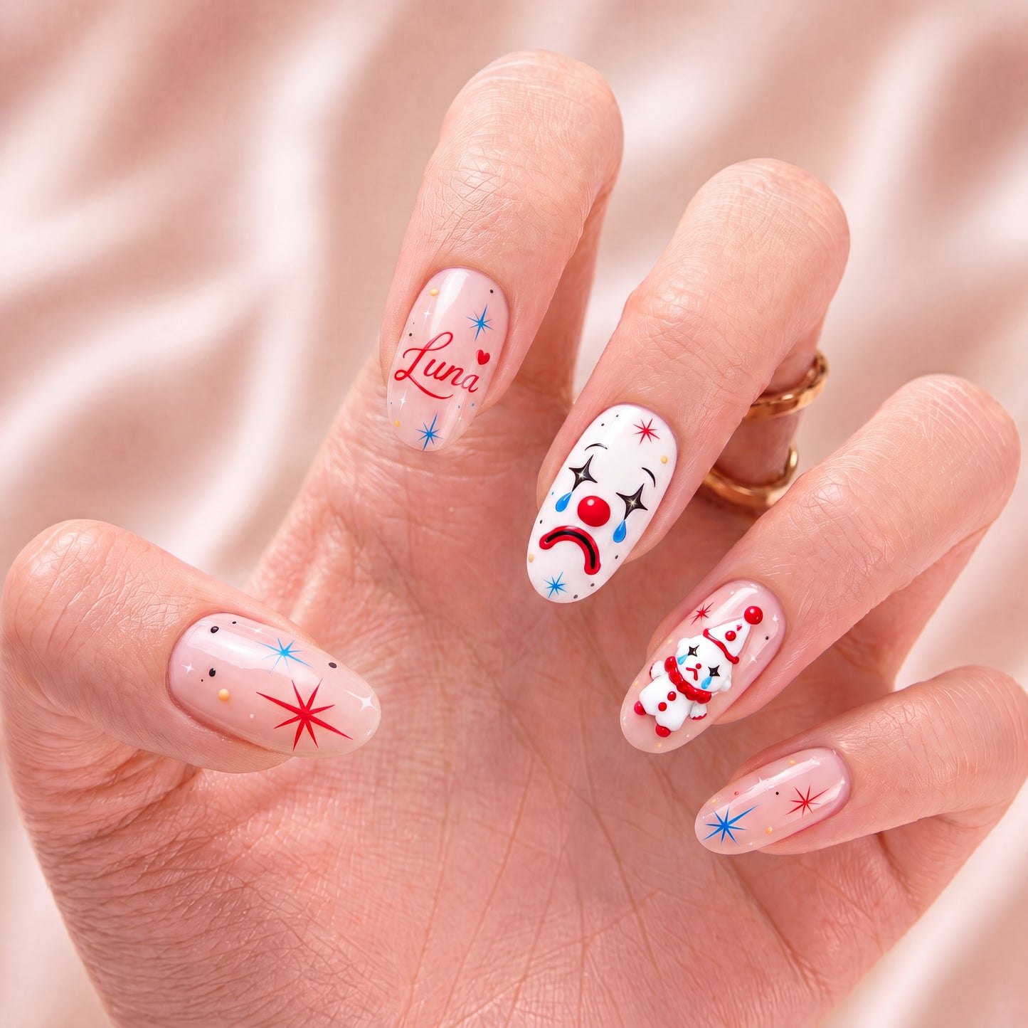 Sad Clown Sparkle – Personalized Press-On Nails