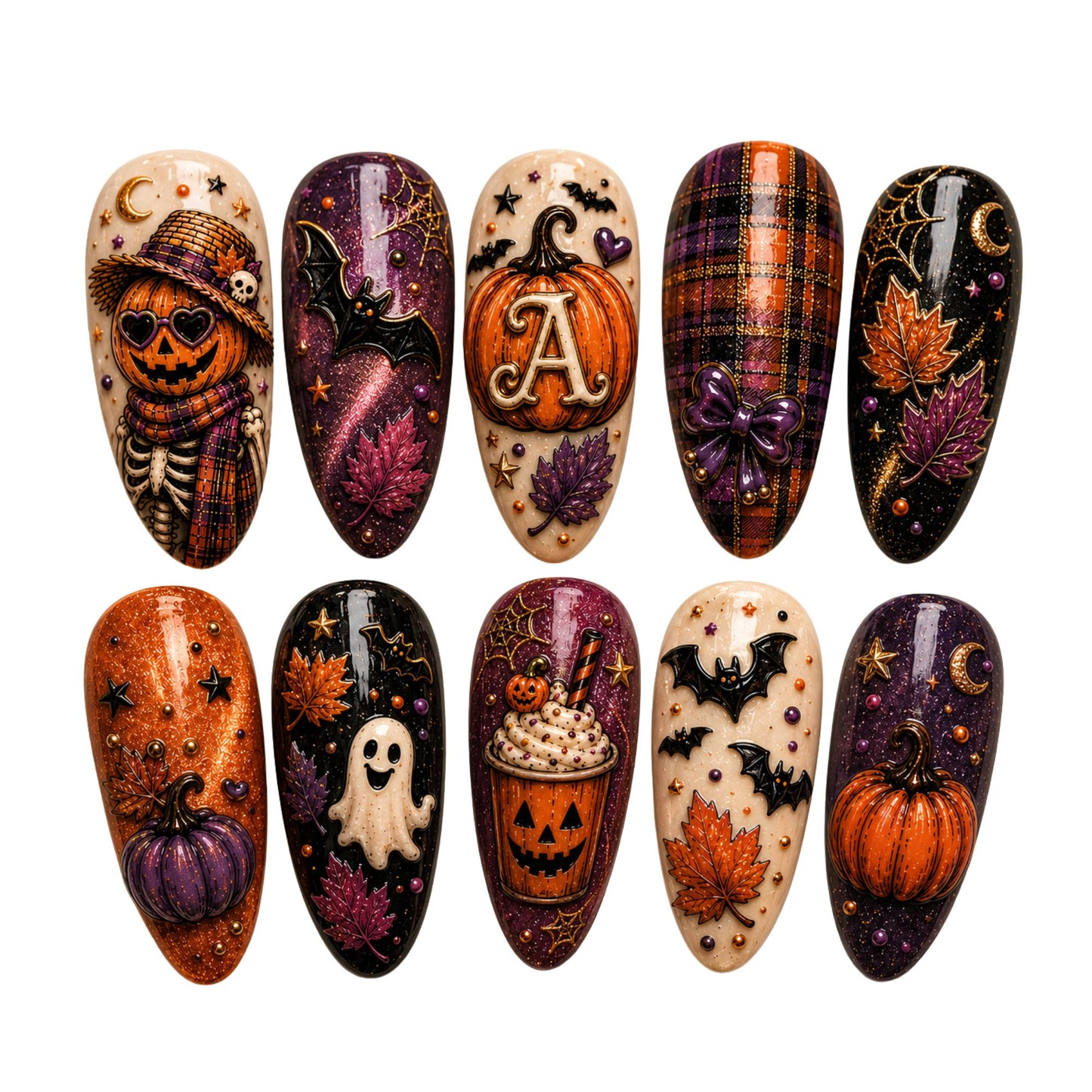 Halloween Skeleton - Personalized Press-On Nails