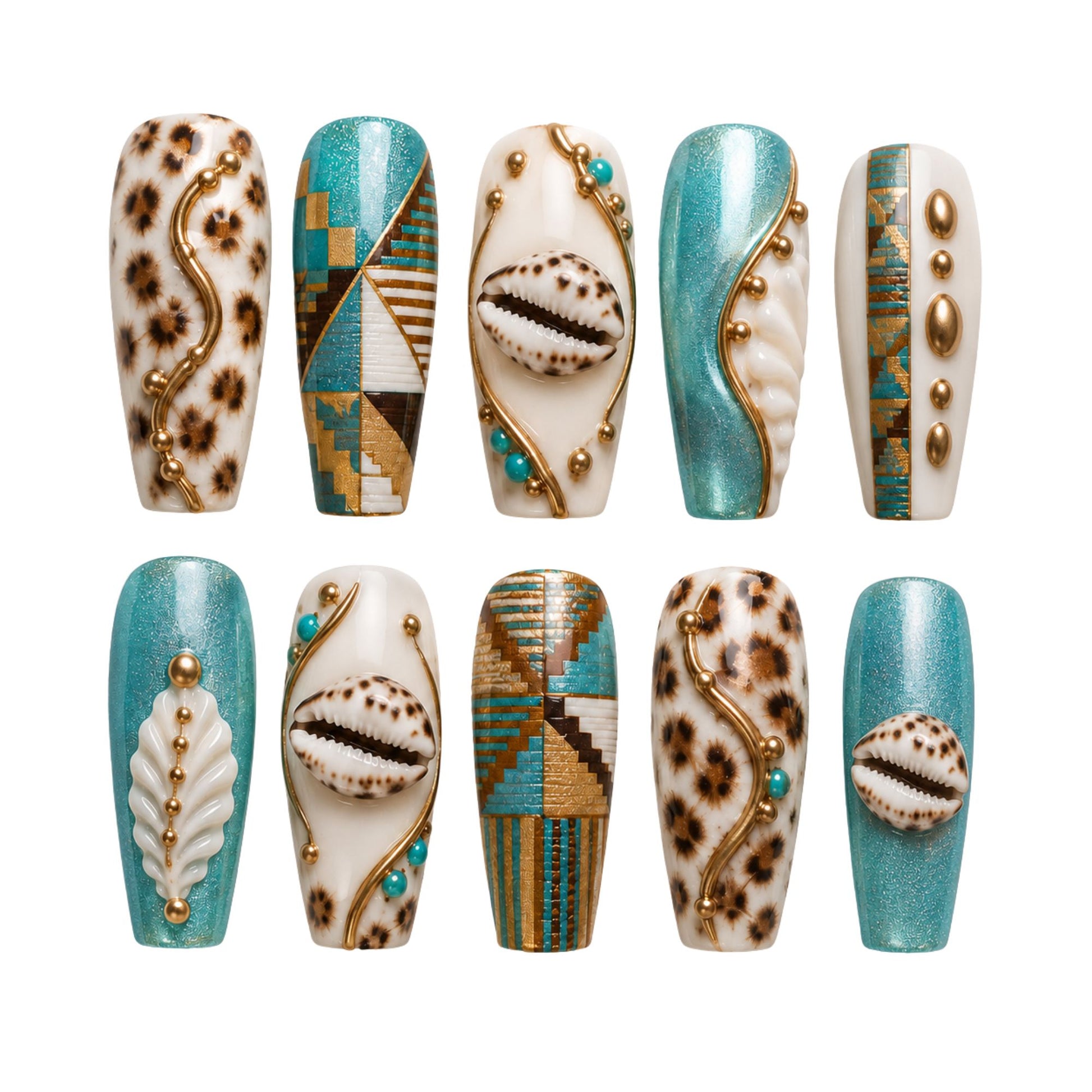 Cowrie Shell - Press-On Nails