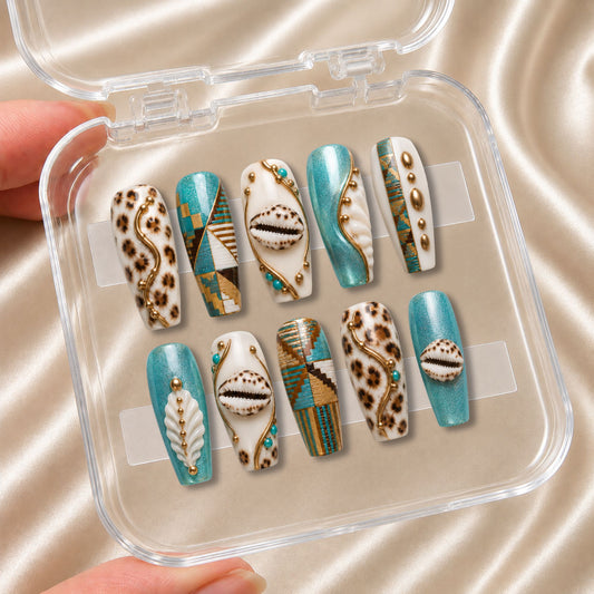 Cowrie Shell - Press-On Nails