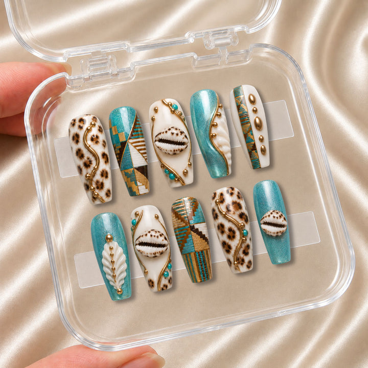 Cowrie Shell - Press-On Nails