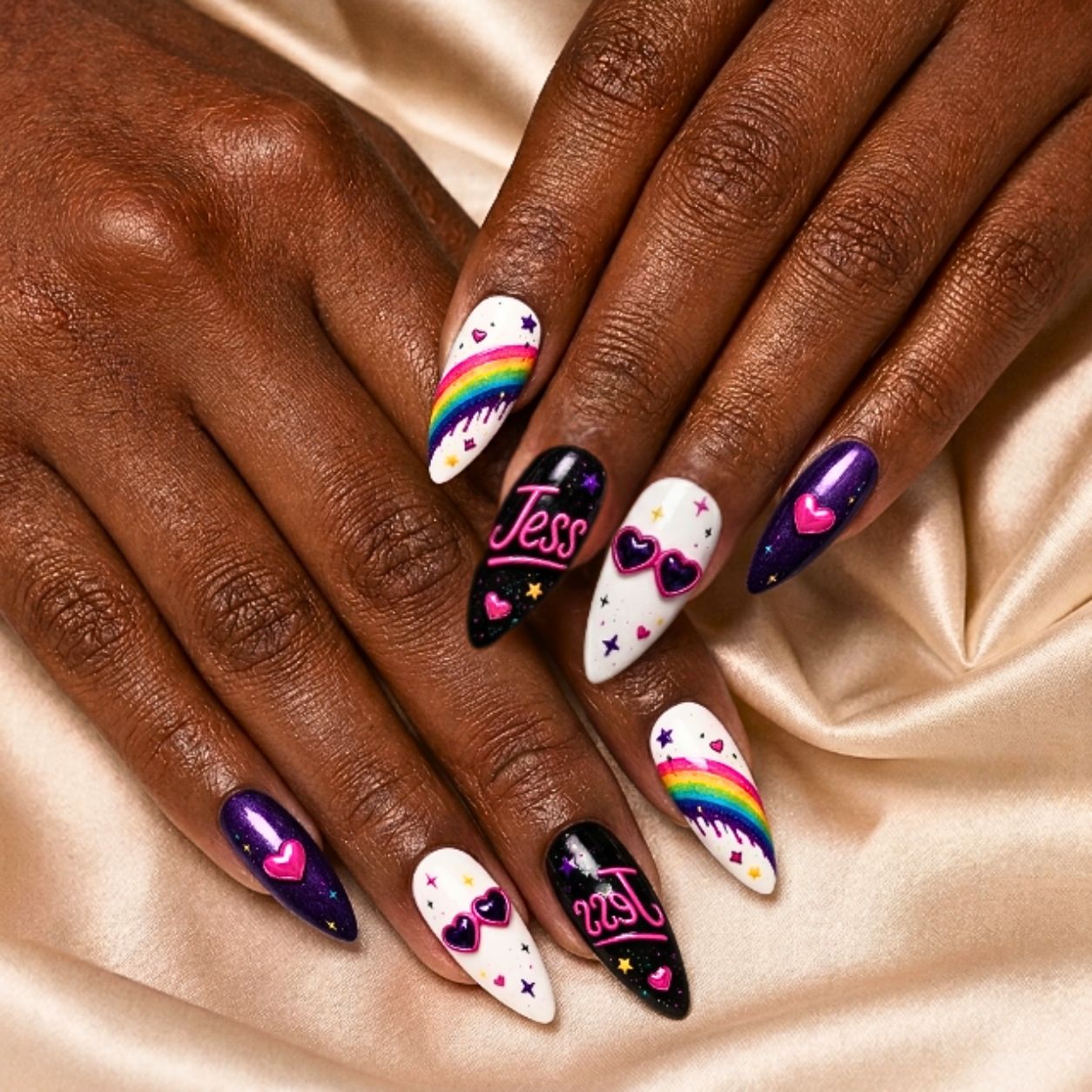Neon Ghost Fantasy - Personalized Press-On Nails