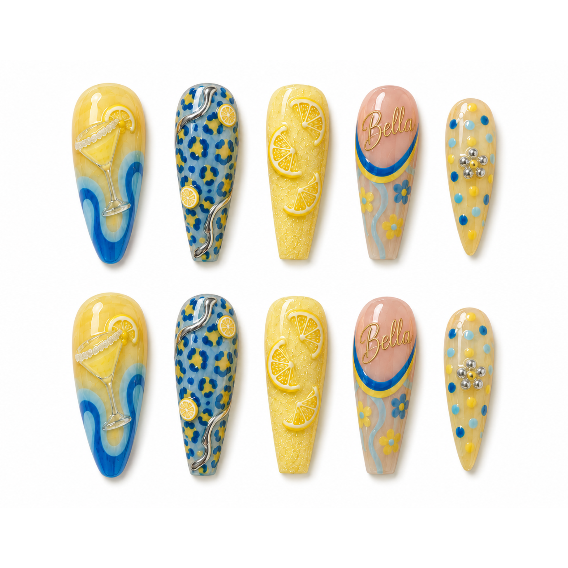 Martini Lemon - Personalized Press-On Nails