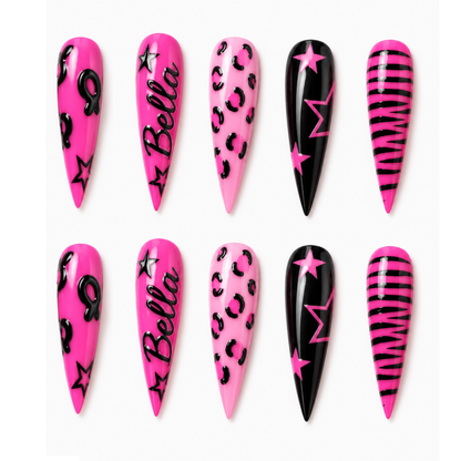 Pink Rockstar - Personalized Press-On Nails