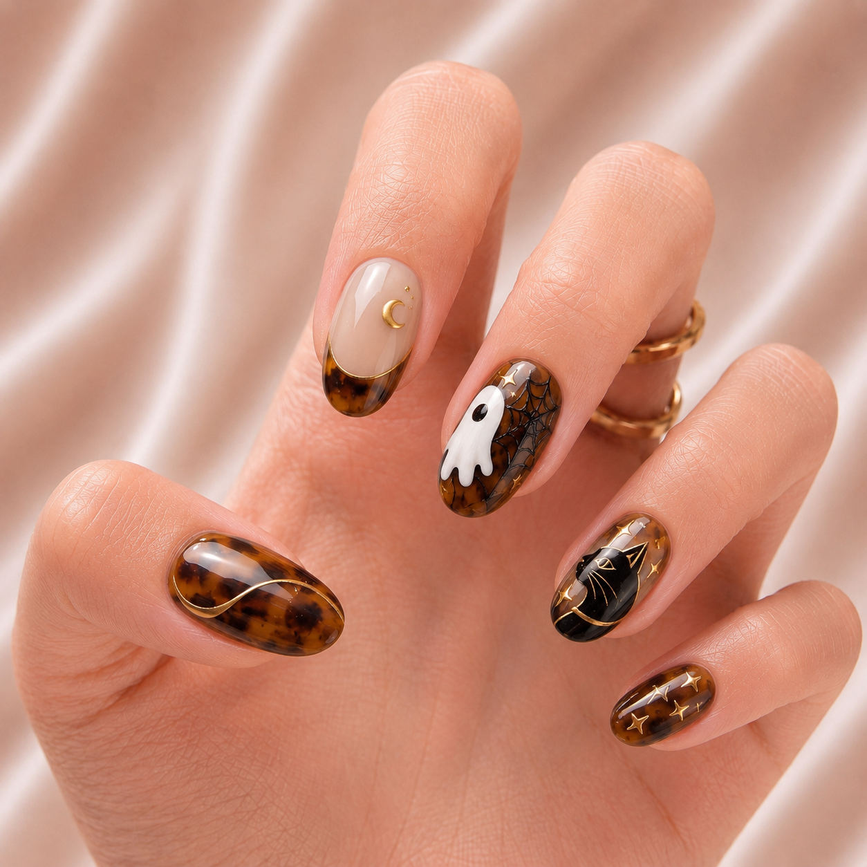 Tortoise Ghost Bestie  – Personalized Press-On Nails