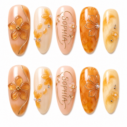 Honey Petals - Personalized Press-On Nails