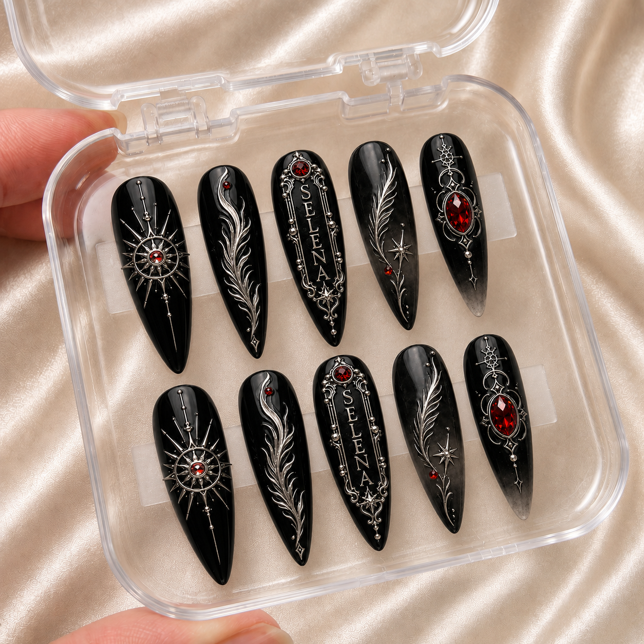 Crimson Covenant - Personalized Press-On Nails