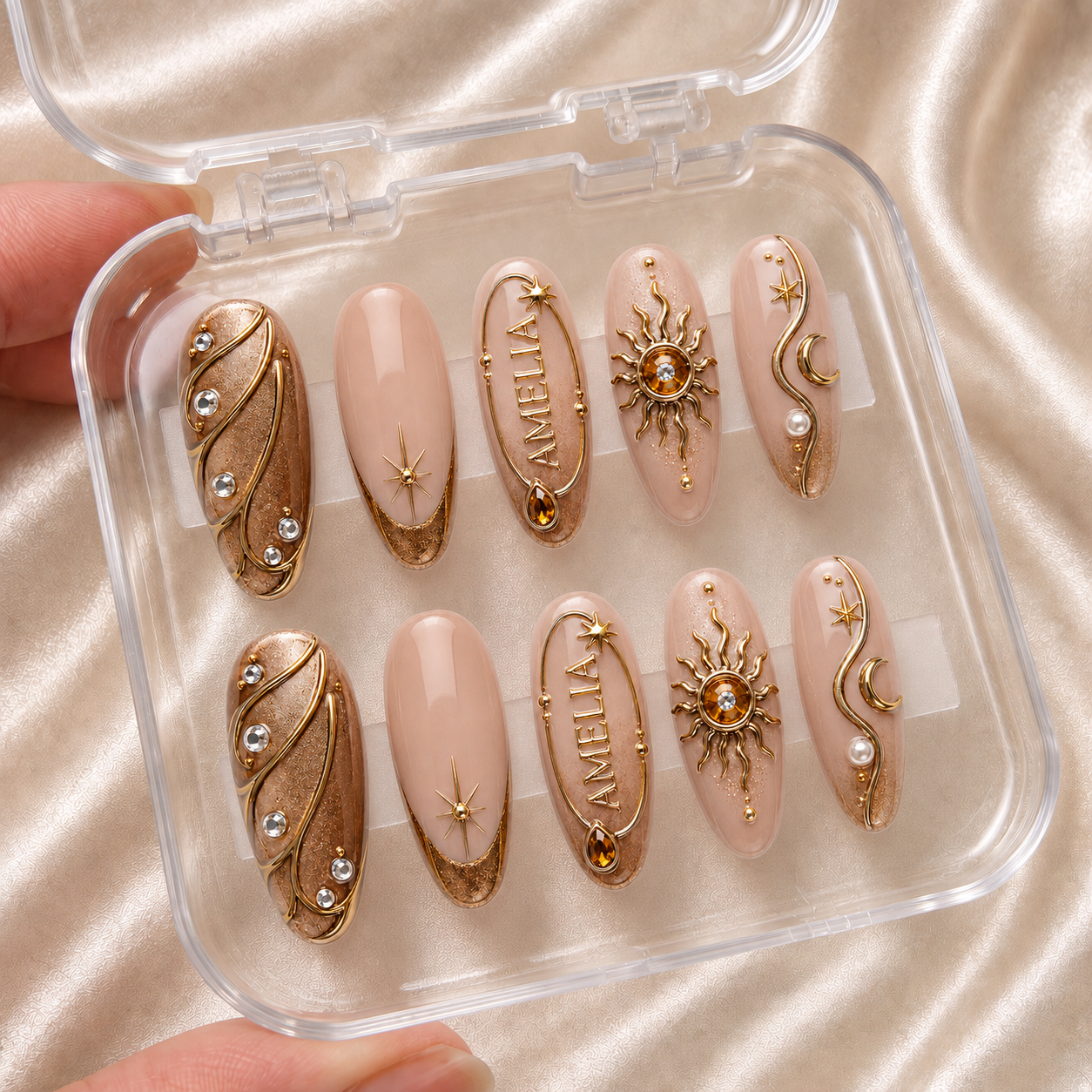 Halo of Gold - Personalized Press-On Nails