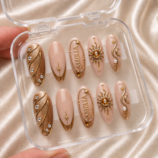 Halo of Gold - Personalized Press-On Nails