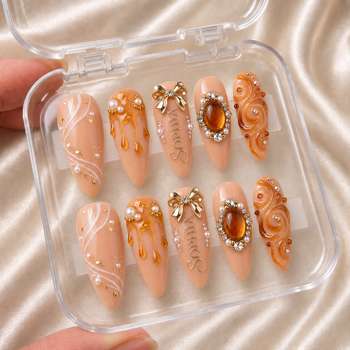 Apricot Opulence - Personalized Press-On Nails