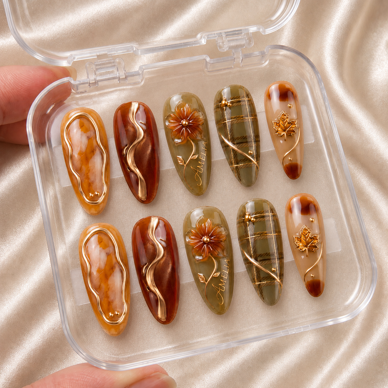 Amber Harvest - Personalized Press-On Nails