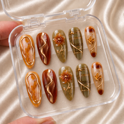 Amber Harvest - Personalized Press-On Nails