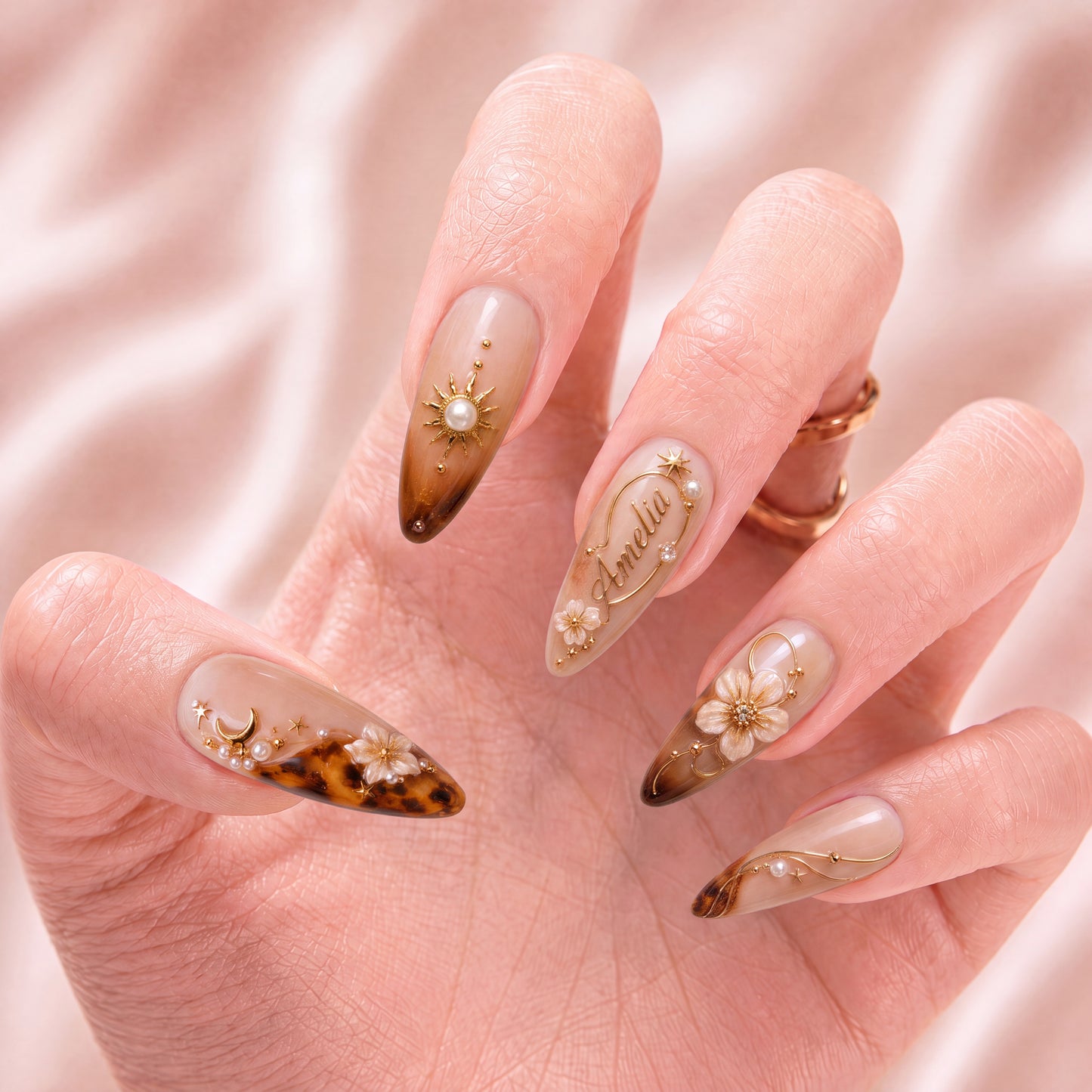 Golden Nocturne - Personalized Press-On Nails