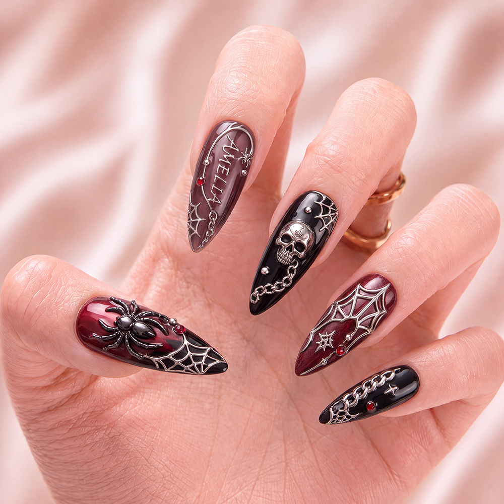 Venom & Bone - Personalized Press-On Nails