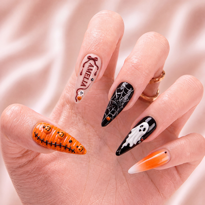 Midnight Pumpkin - Personalized Press-On Nails