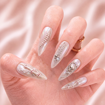 Ivory Remains - Personalized Press-On Nails