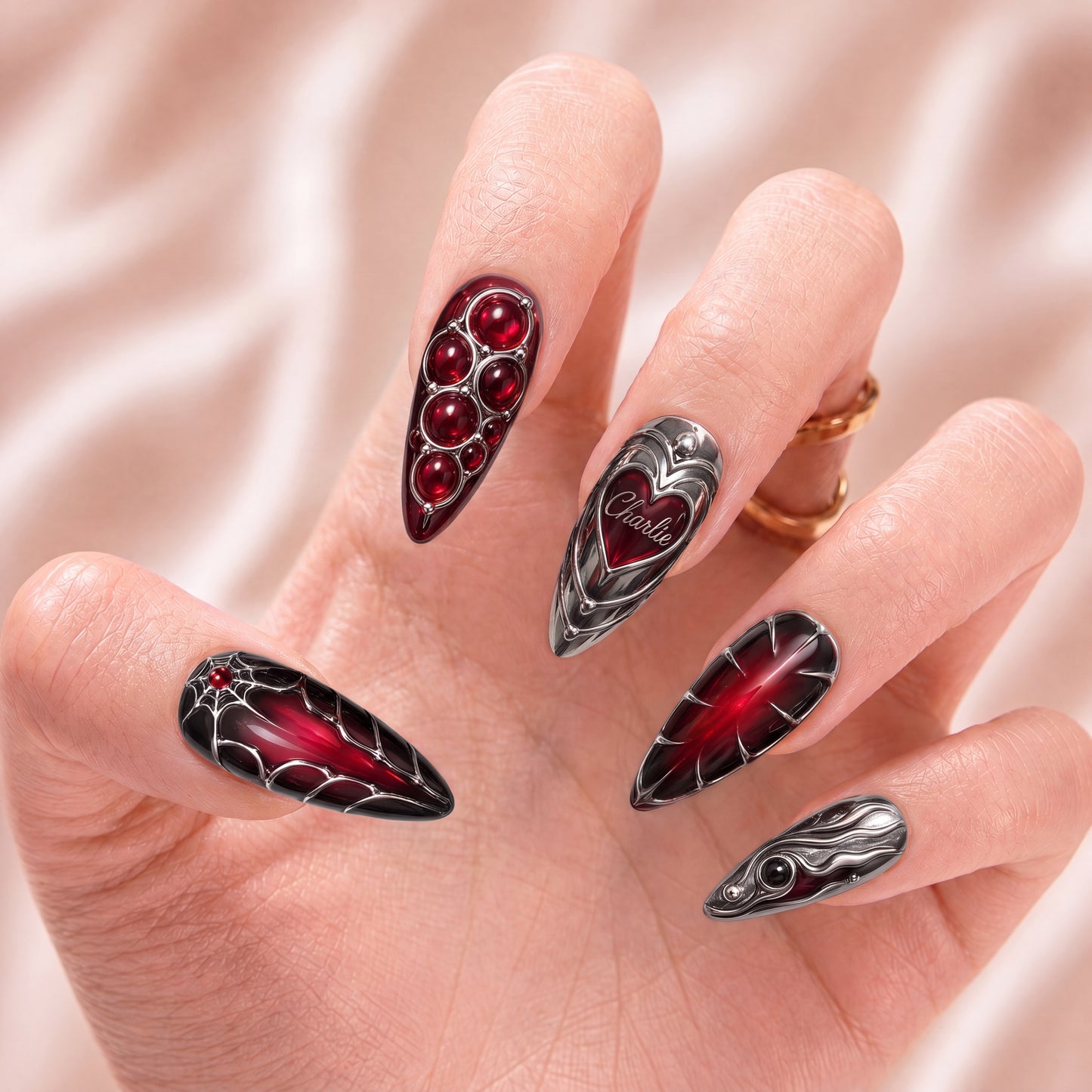 Bloodstone Veil - Personalized Press-On Nails