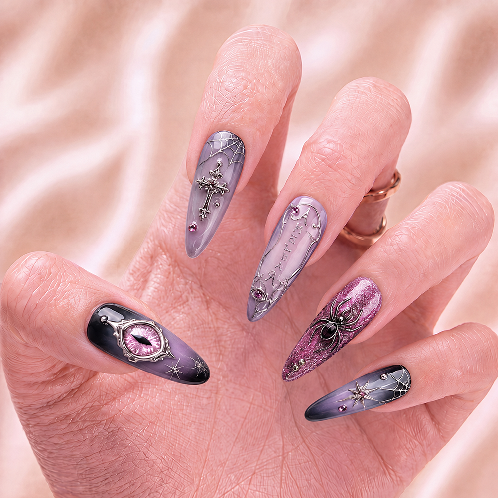 Haunted Amethyst - Personalized Press-On Nails