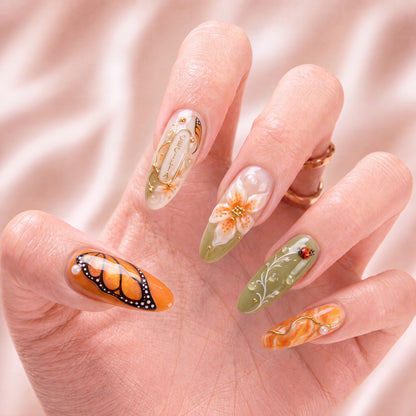 Monarch Meadow - Personalized Press-On Nails