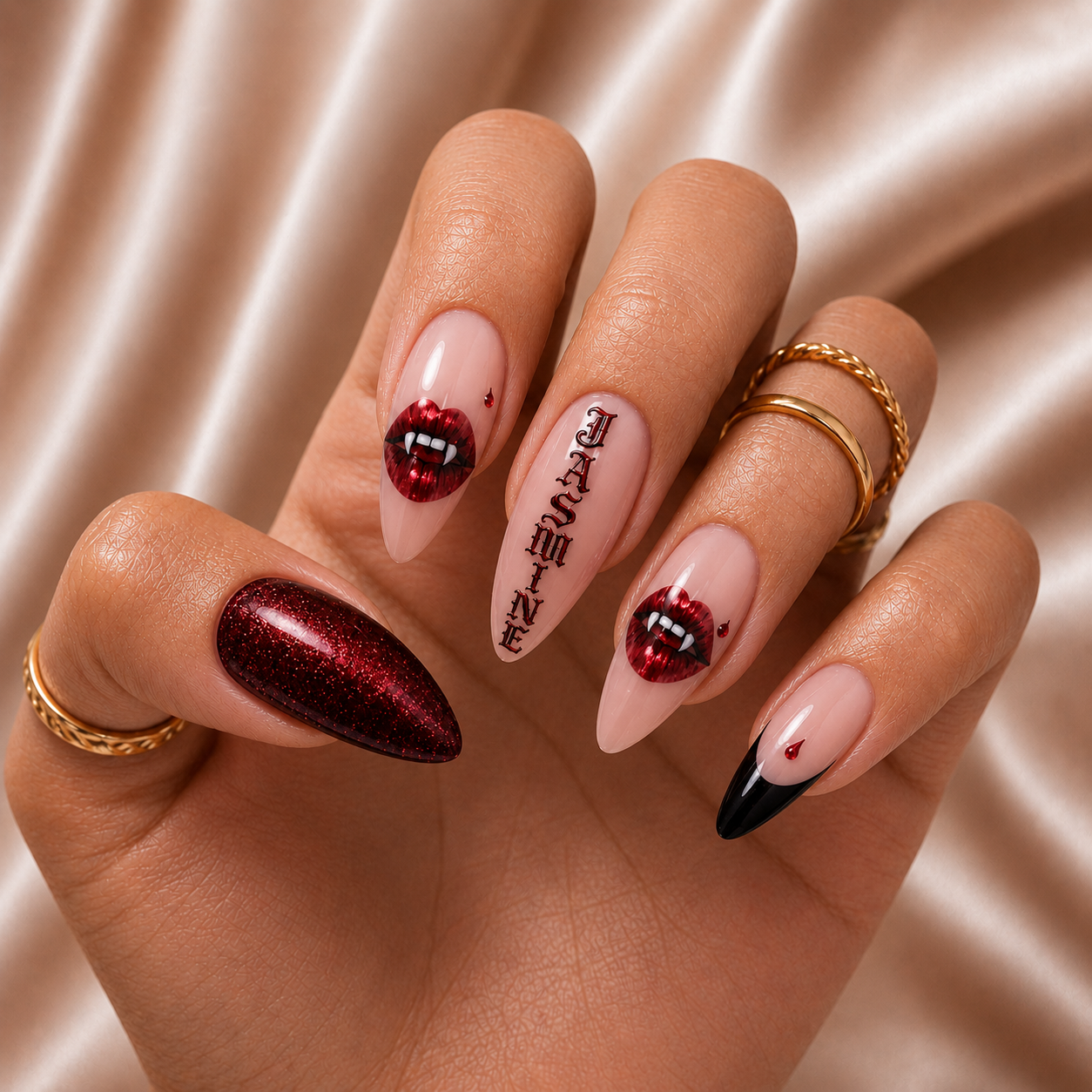 Vampire Kiss - Personalized Press-On Nails