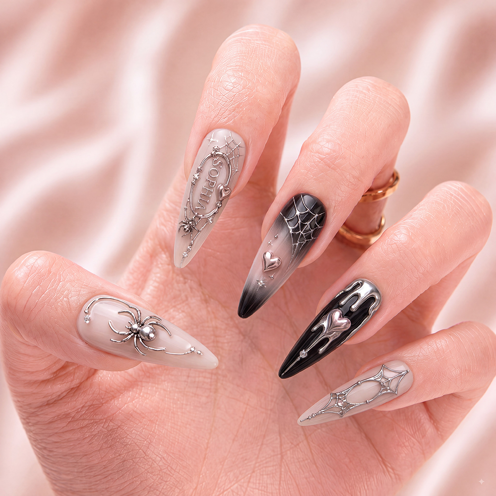 Gothic Love Trap - Personalized Press-On Nails