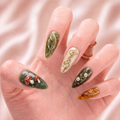 Ladybug Haven - Personalized Press-On Nails