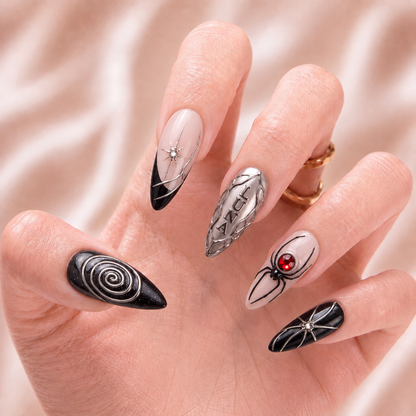 Black Halo Ritual – Personalized Press-On Nails