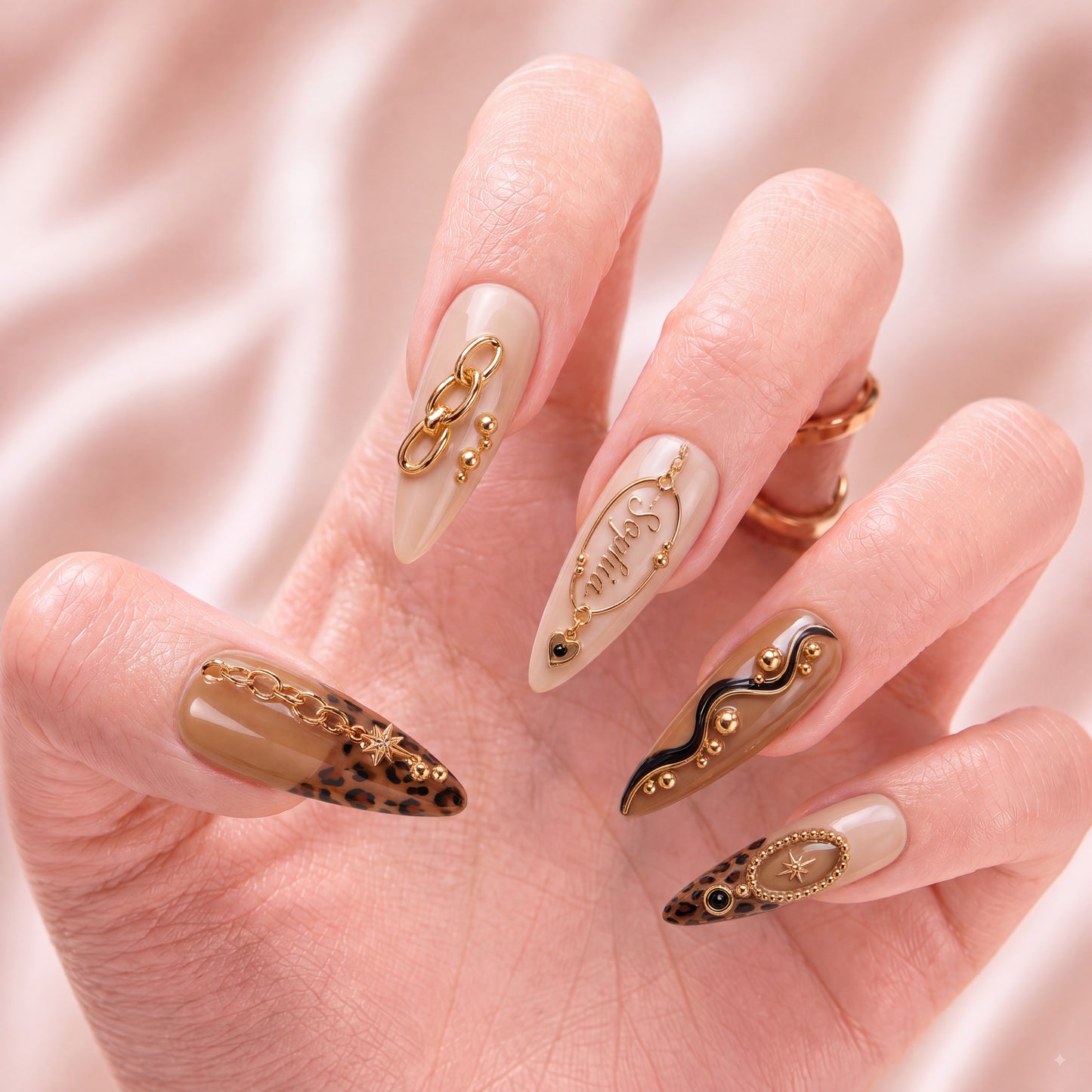 Black Heart Luxe - Personalized Press-On Nails
