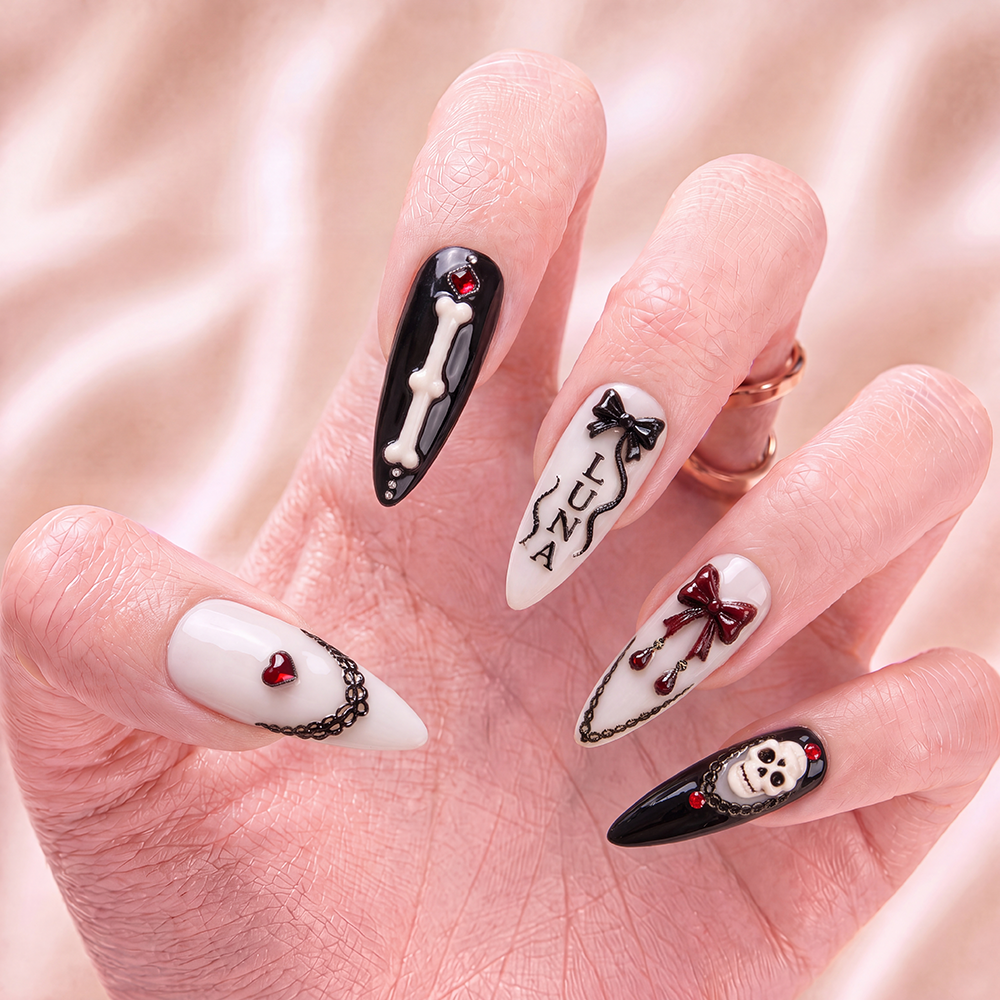 The Mourning Rose - Personalized Press-On Nails