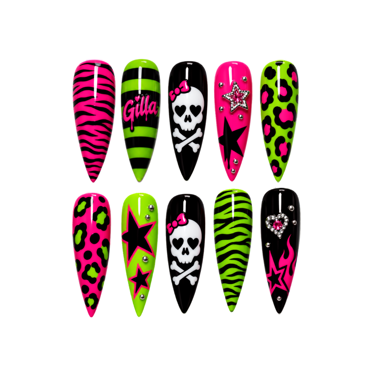Neon Halloween - Personalized Press-On Nails