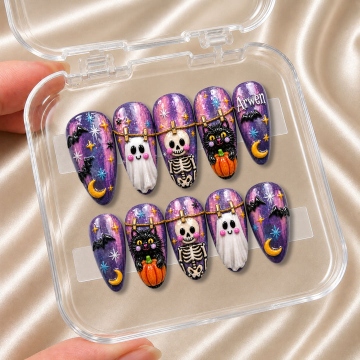 Preppy Spooky Season - Personalized Press-On Nails