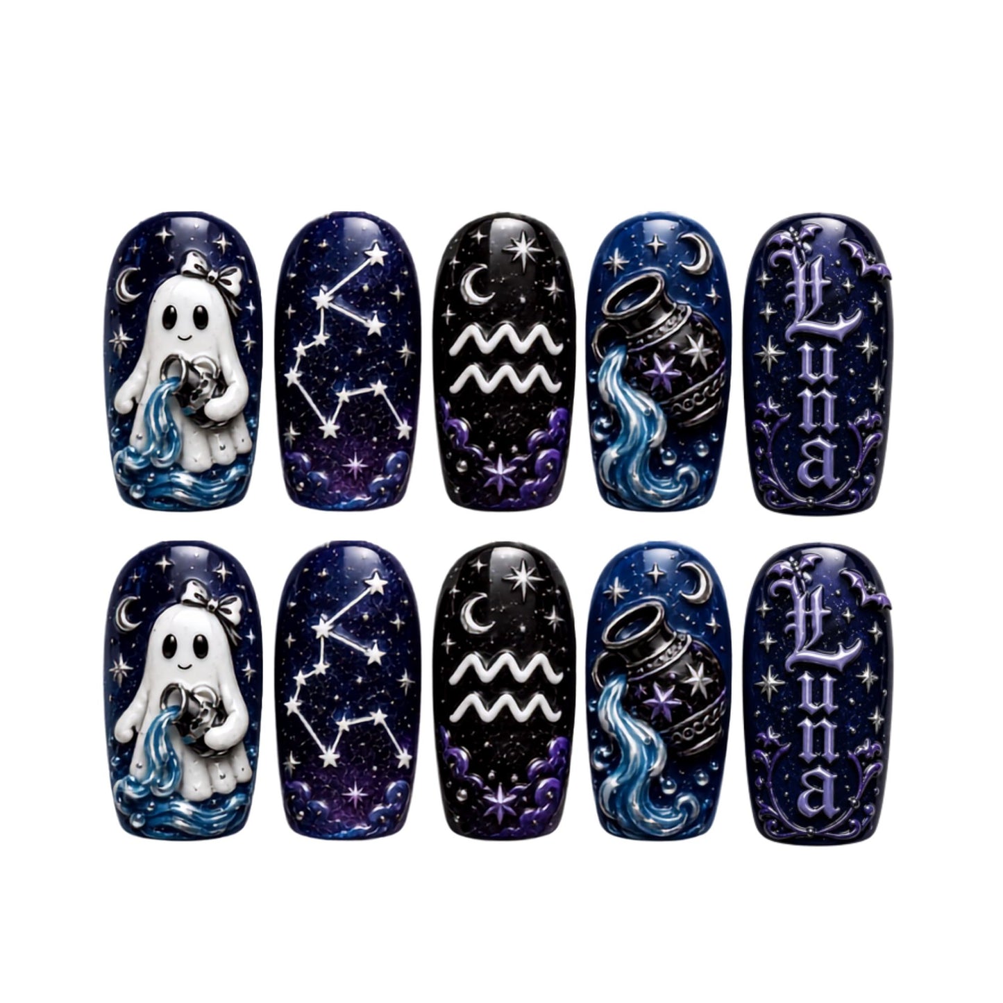 Ghost Zodiac - Personalized Press-On Nails