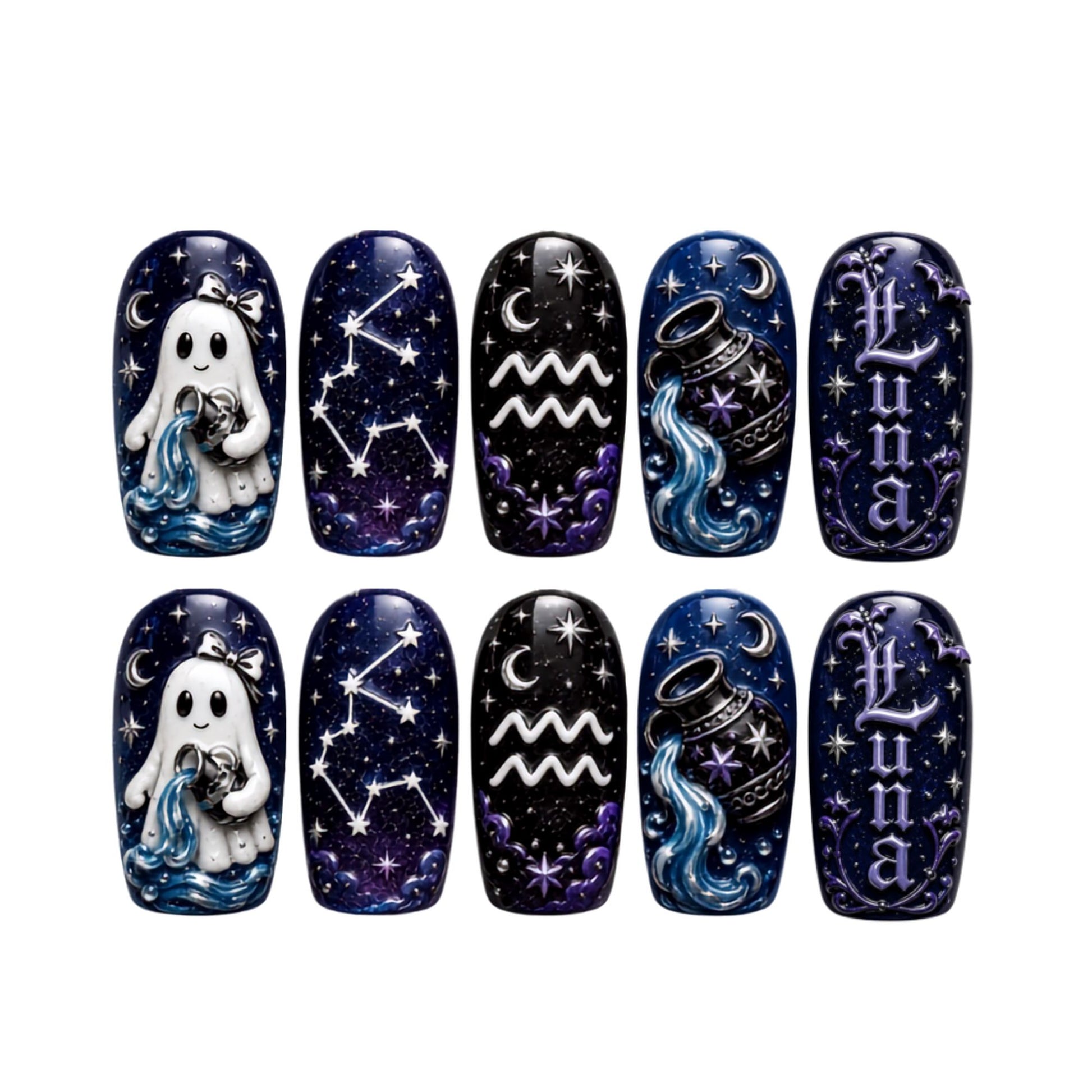 Ghost Zodiac - Personalized Press-On Nails