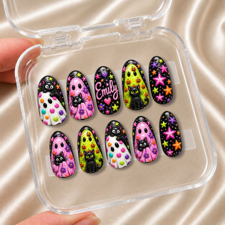 Preppy Girly Ghost - Personalized Press-On Nails