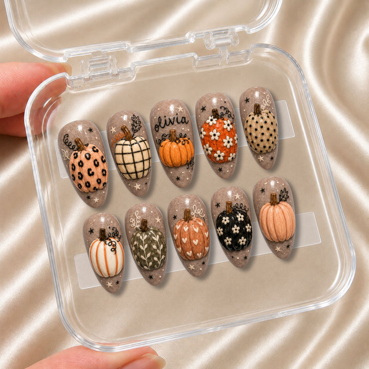 Boho Pumpkin - Personalized Press-On Nails