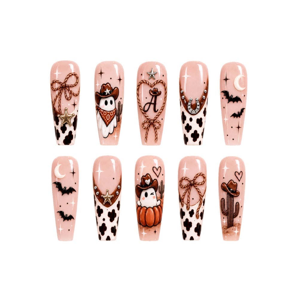 Vintage Cowboy Ghost - Personalized Press-On Nails