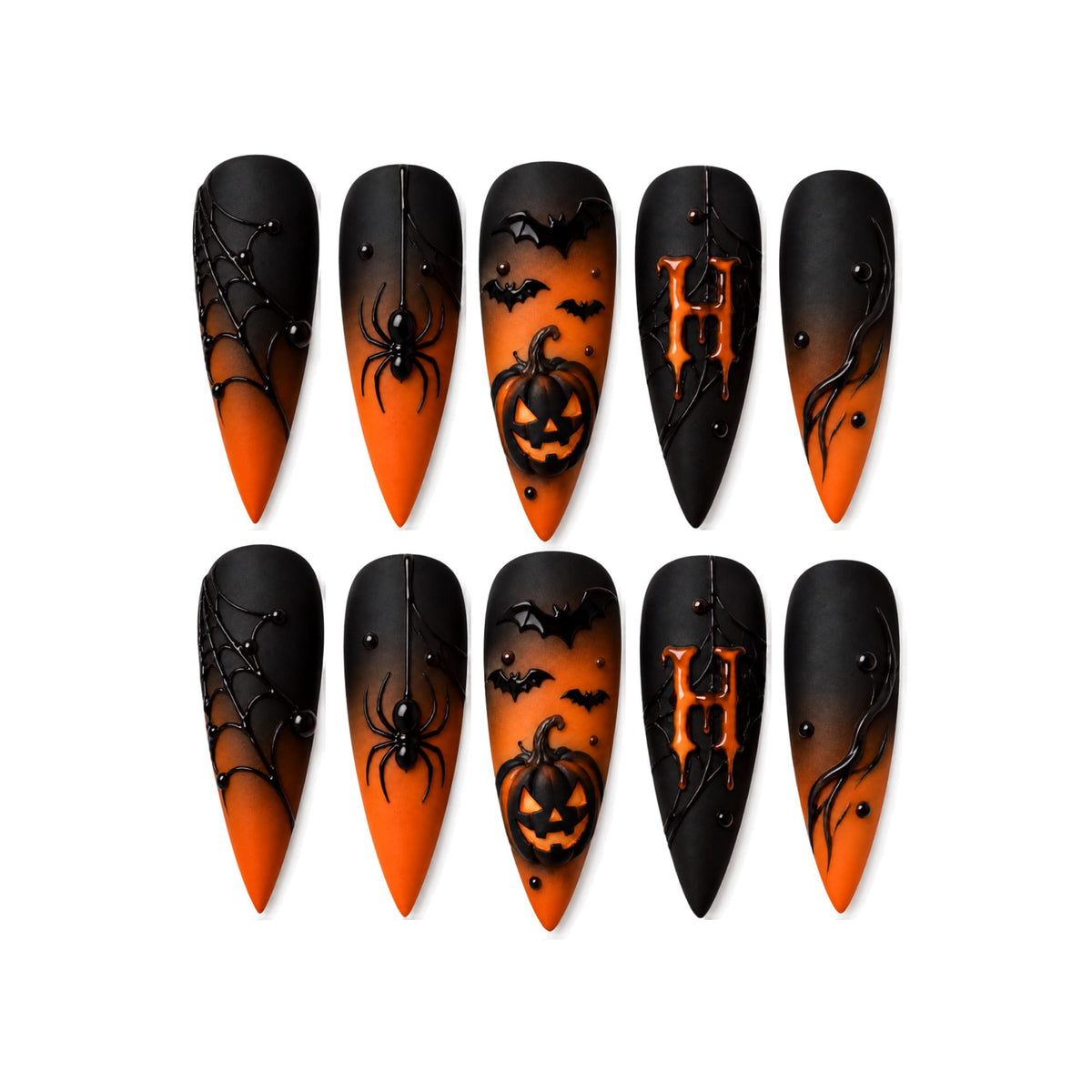Pumpkin Goth - Personalized Press-On Nails