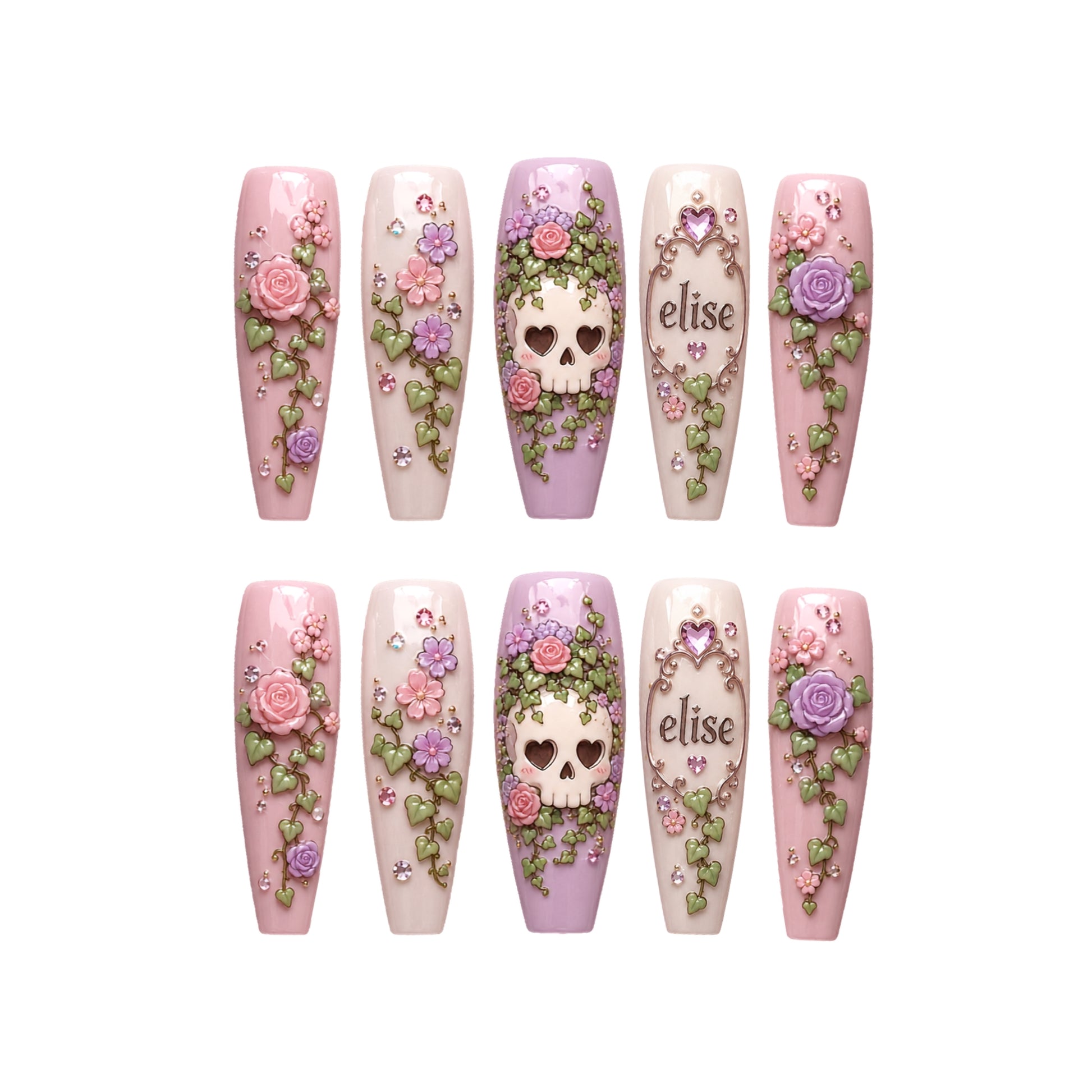 Skull Garden - Personalized Press-On Nails