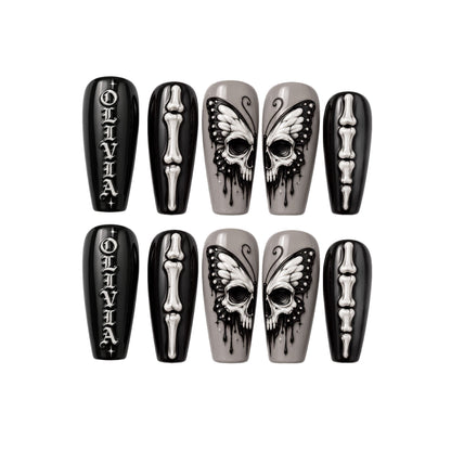 Skull Skeleton - Personalized Press-On Nails
