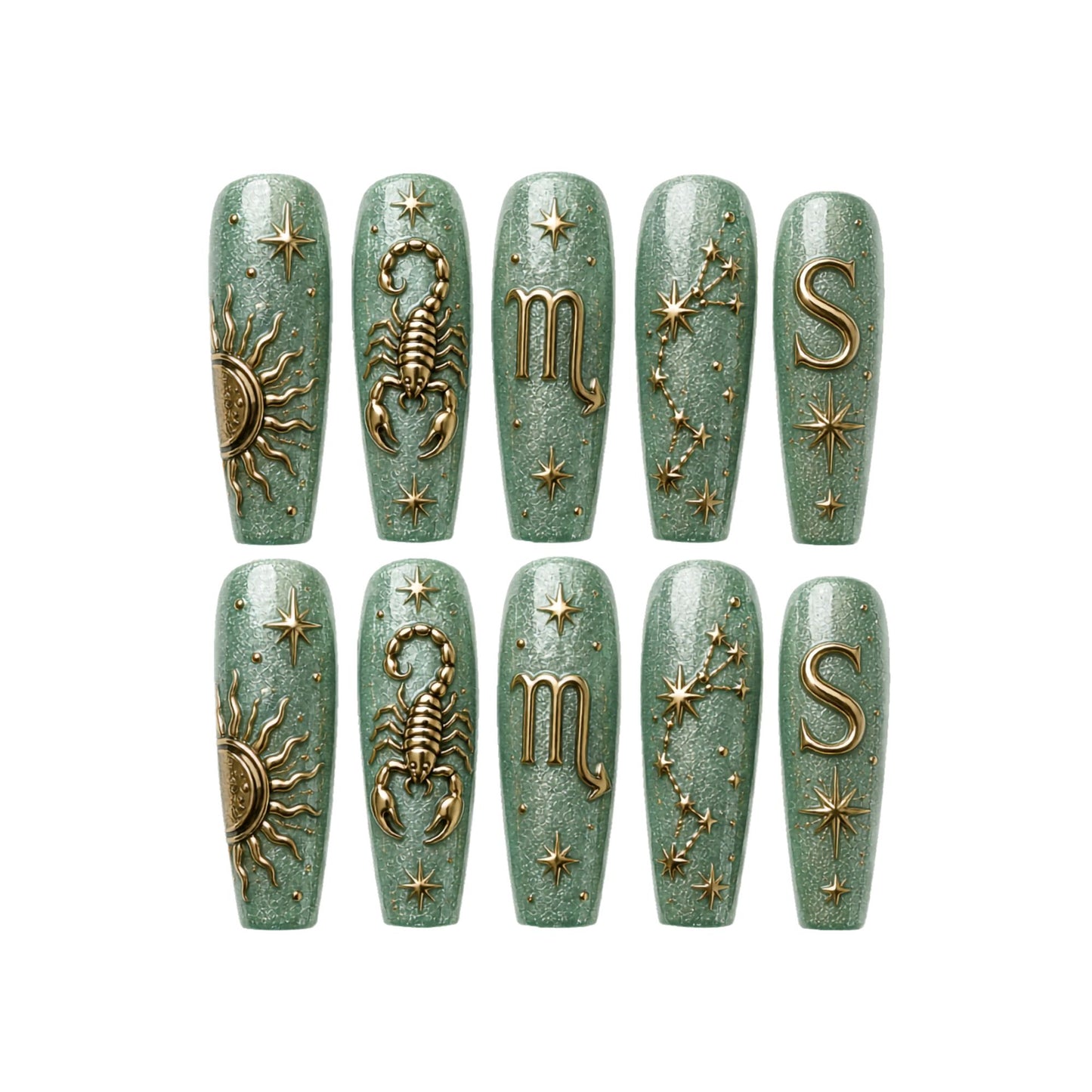 Emerald Zodiac - Personalized Press-On Nails
