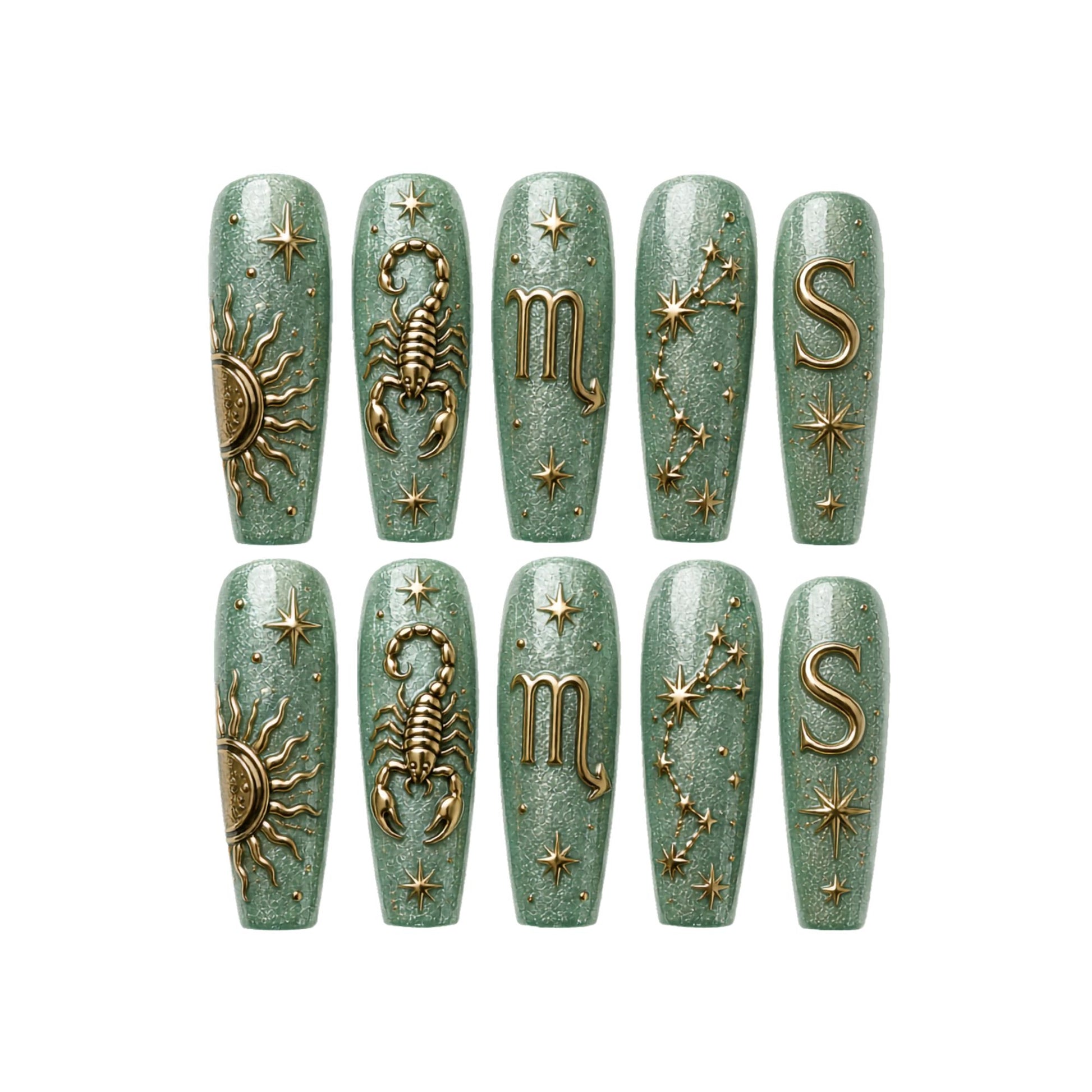 Emerald Zodiac - Personalized Press-On Nails