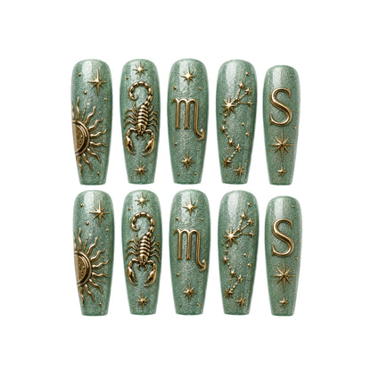 Emerald Zodiac - Personalized Press-On Nails