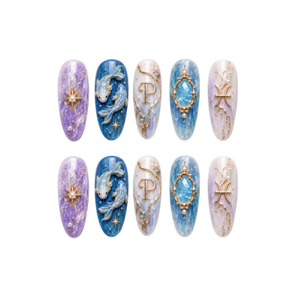 Pisces Zodiac - Personalized Press-On Nails