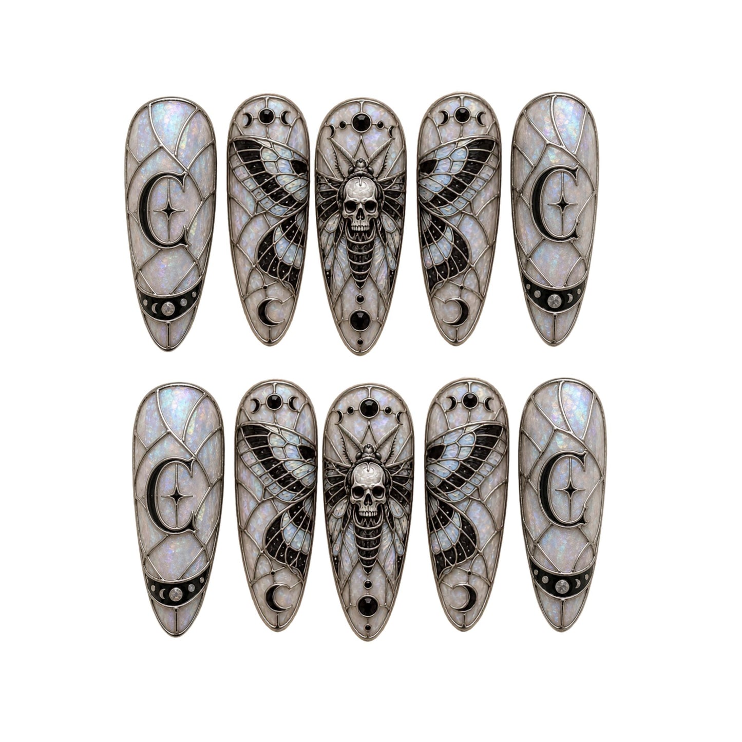Death's Head Hawkmoth - Personalized Press-On Nails