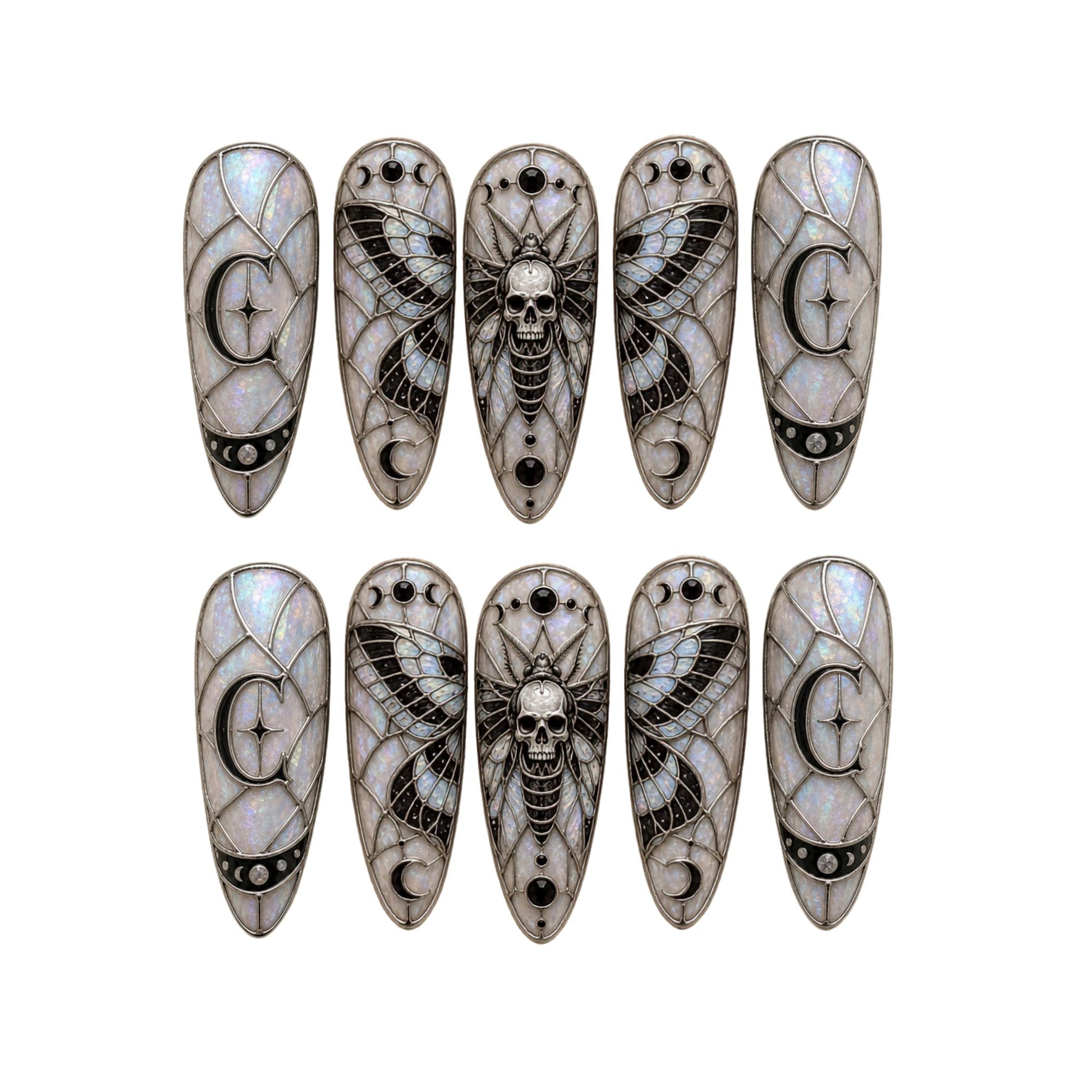 Death's Head Hawkmoth - Personalized Press-On Nails
